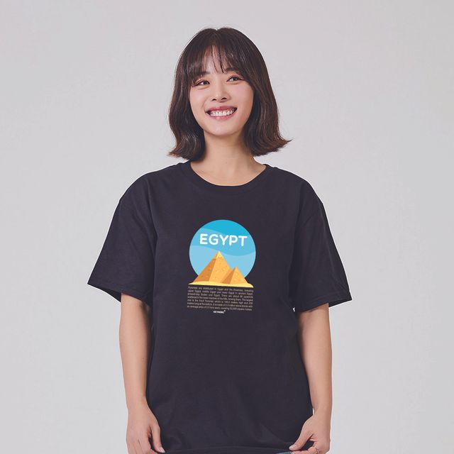 키밍 이집트 여름 반팔 티 여행 기념 티셔츠