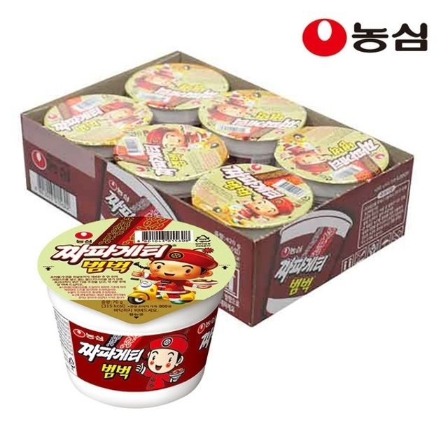 농심 짜파게티범벅 소컵 6입 - 짜장+볶음면 특제 조합