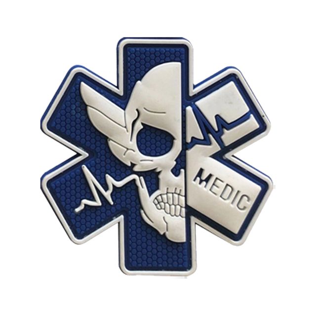 찍찍이 밀리터리 패치 와펜 skull medic 디자인