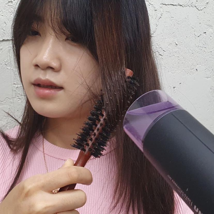 우드 드라이 롤빗 브러쉬 2호 헤어 볼륨 스타일링 빗