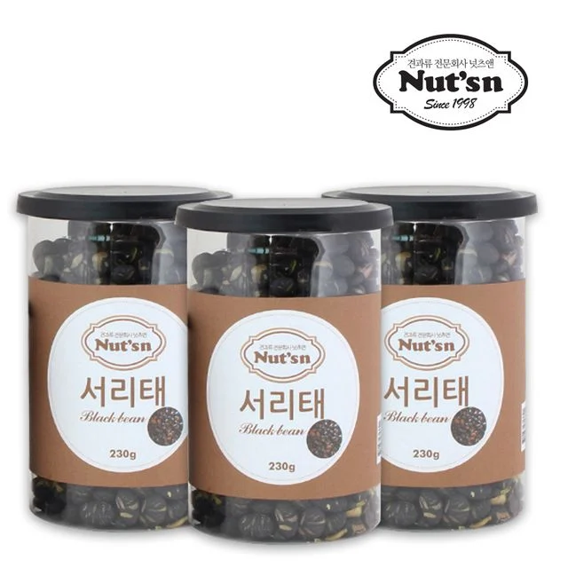 건강간식 안딱딱한 볶음서리태 원터치캔 230g - 부드러운 식감