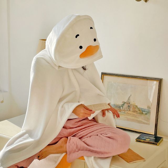 오덕이 모양 후드담요 캐릭터 담요