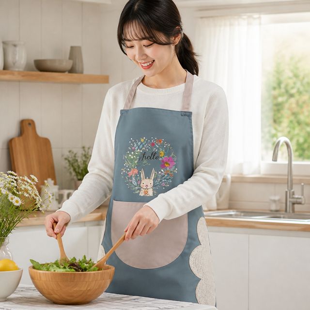 토끼 방수 앞치마 유아 미술가운 작업복 네일샵