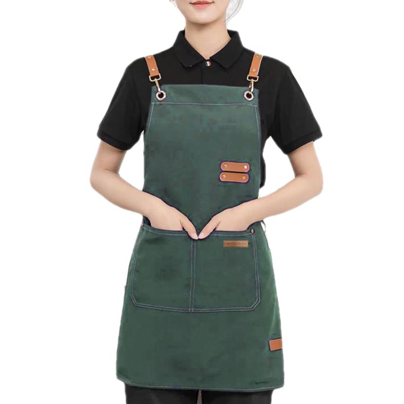 남여공용 원터치 고리형 H형 다용도 앞치마 딥 그린
