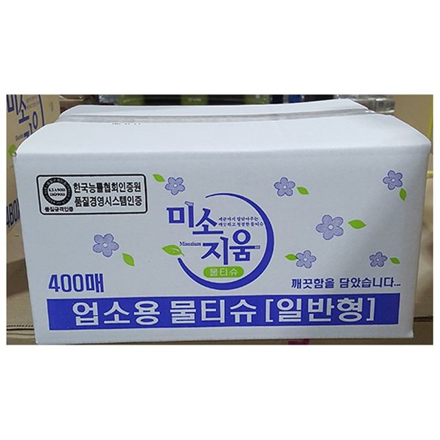 물티슈(미소 400매)X4 물티슈 물수건 일회용물수건 화