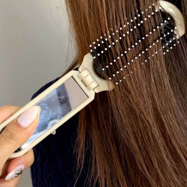 접이식거울빗 헤어용품 헤어빗세트 여행용빗
