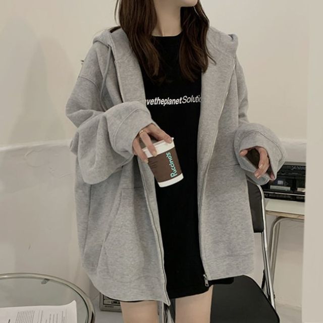 여성용 무지 후드집업 3컬러 데일리 캐주얼 아우터