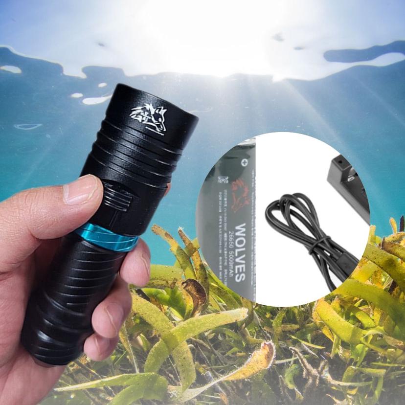 스쿠바 해루질 수중 랜턴 - XM-L2 4800루멘 L2M