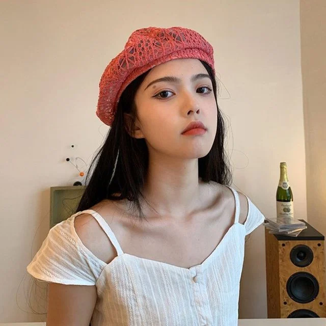 레이스 시스루 베레모 망사베레모 화가모자 여자빵모 - 패션 포인트 아이템