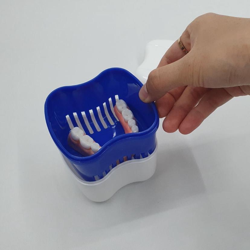틀니 보관 거름망 케이스 위생적인 틀니 세정 용기