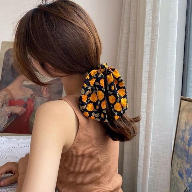 스크런치 스카프 곱창 머리 끈 헤어 밴드 리본