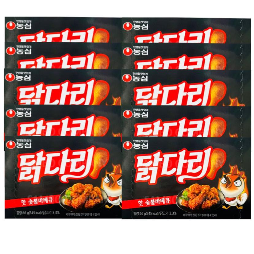 닭다리 핫숯불바베큐맛 10개 묶음 매콤한 스낵 과자