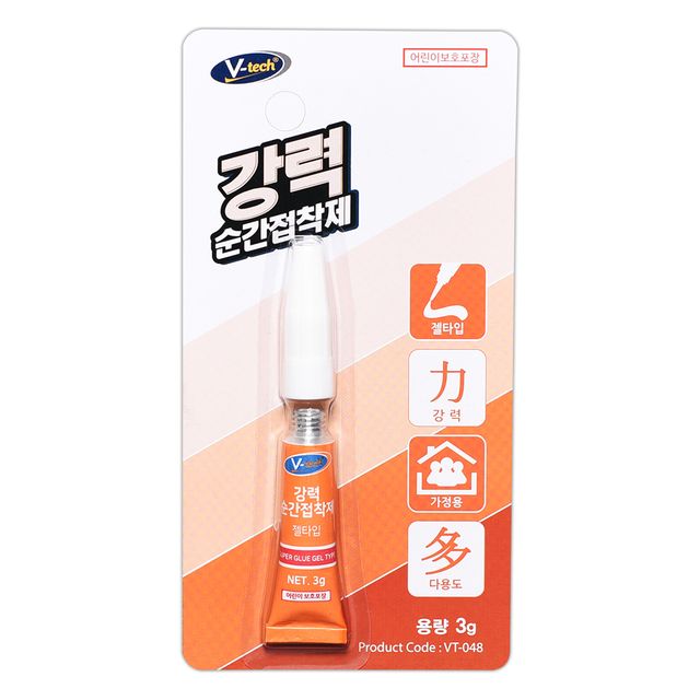 브이텍 강력 순간접착제 젤타입 3g VT-048, 빠른 접착력