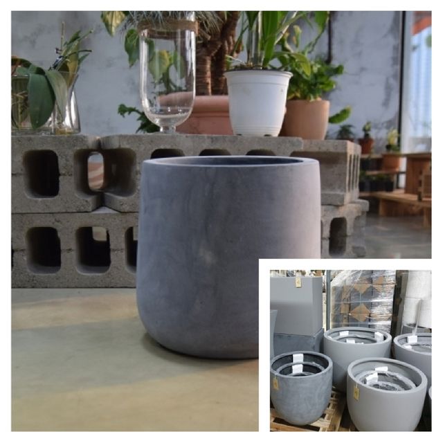 단지형 D26 26X26cm 네추럴시멘트 야외화분 베란다화분 정원화분 난간화분