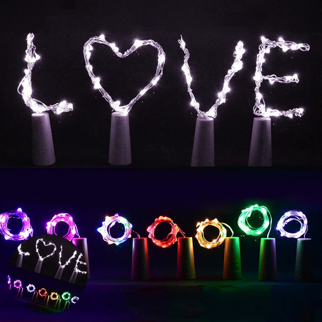 생일이벤트 파티용품세트 화이트 LED 코르크 와이어 전구