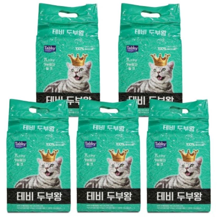 테비 두부왕 두부모래 가는입자 밀크 7L 5개입