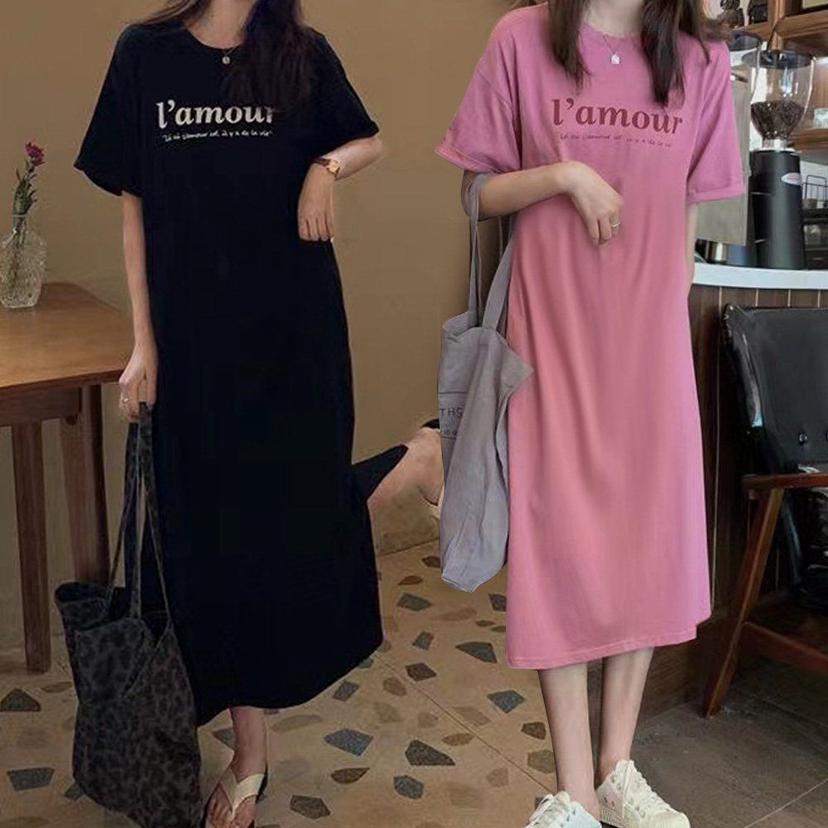 여성 밑단 트임 롱 원피스 기장 긴 원피스