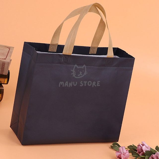 부직포선물포장 에코백파우치 심플 부직포 가방 10p세트 네이비 32x28cm