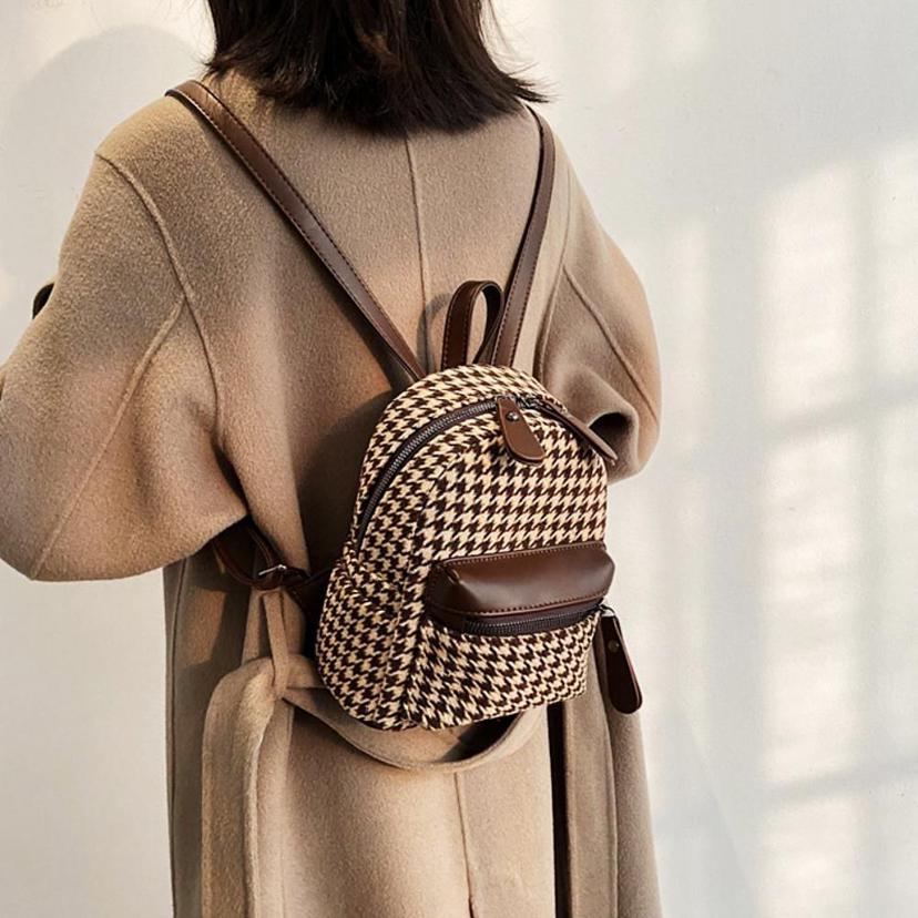 하운드체크 미니 백팩 작은 가방 데일리 패션 아이템