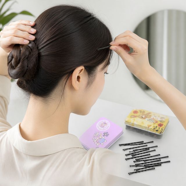 검정 실핀 헤어핀 고정핀 승무원 면접 헤어 액세서리 올림머리 웨딩 혼주 머리핀