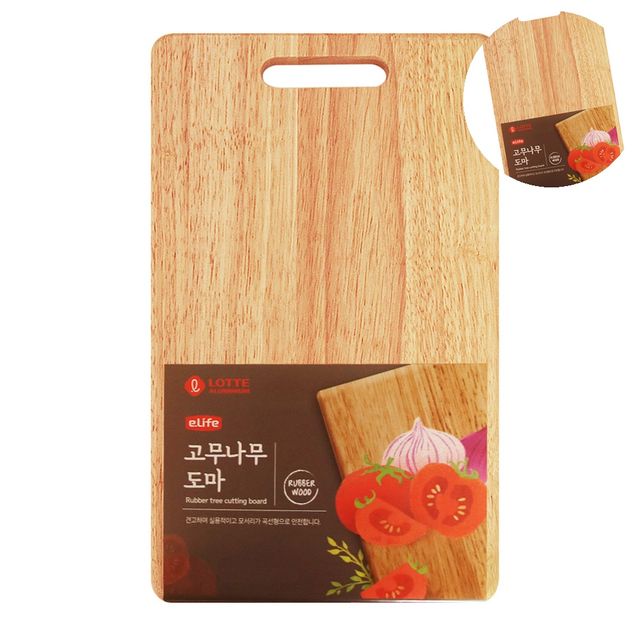 식당도마 선물용도마 고무나무 도마 소 345 x 210 x 15mm