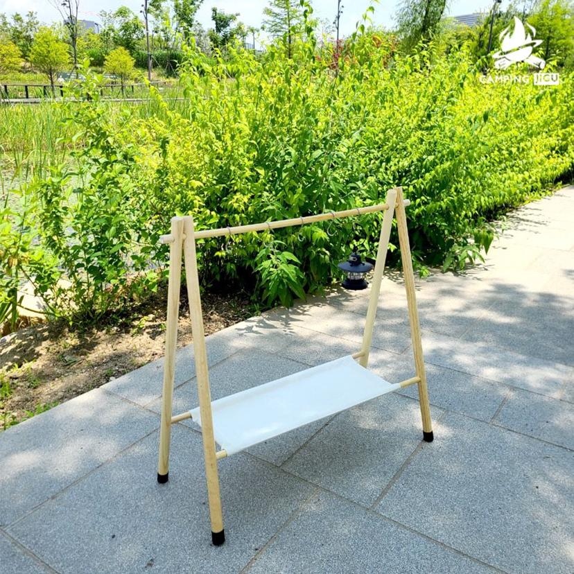 캠핑지구 감성 우드 인디언행어 L | 원목 캠핑 선반 행거