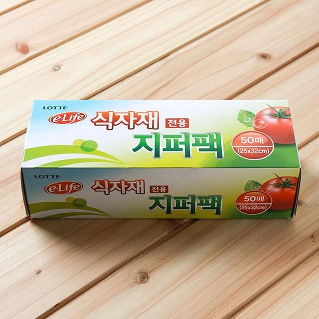 50매 실속형 지퍼백 25x32cm 크린백 주방 정리용