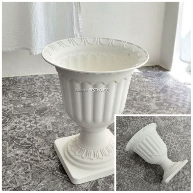 화이트 콤포트 플라스틱 화분 28x35cm 홈가드닝 가드닝용품 정원용품 식물키우기