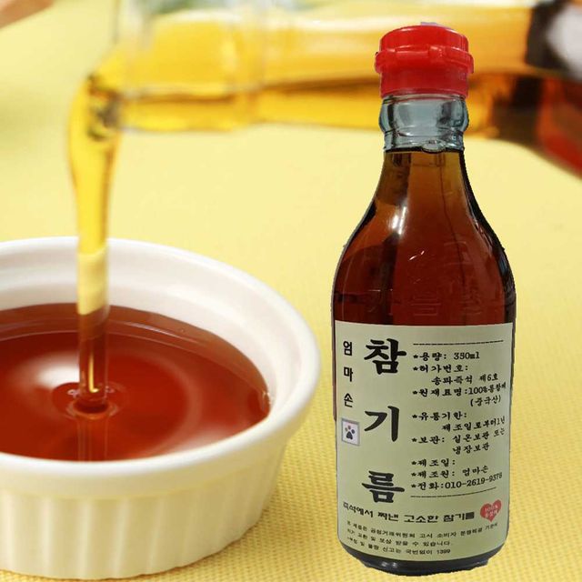엄마손 참기름 350ml x 1병 - 전통 방식으로 생산