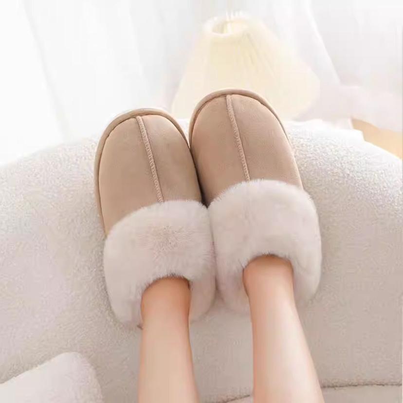 겨울 베이직 털 슬리퍼 - 따뜻한 미끄럼방지 실내화