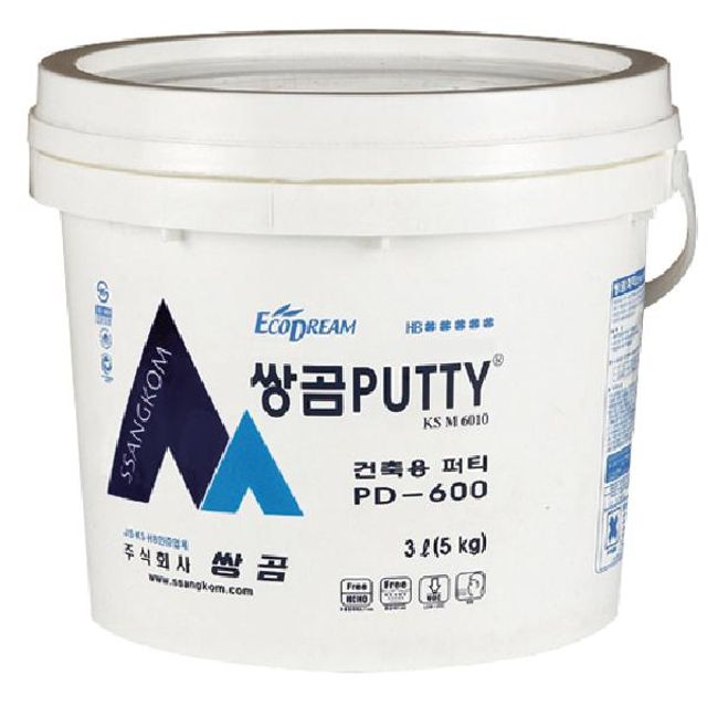 쌍곰 건축용 퍼티 PD-600 5kg 벽면 보수 핸디코트