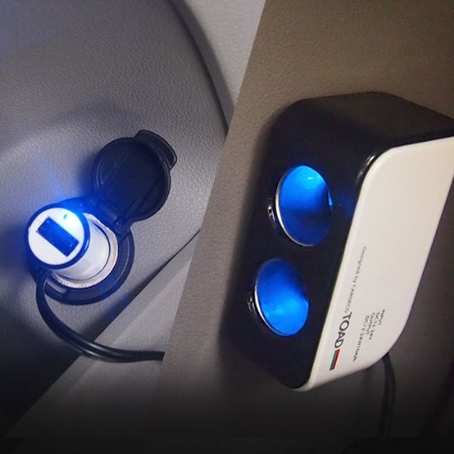 TD 자동차 심플 2구 USB 멀티소켓 시거잭 차량용 충전기
