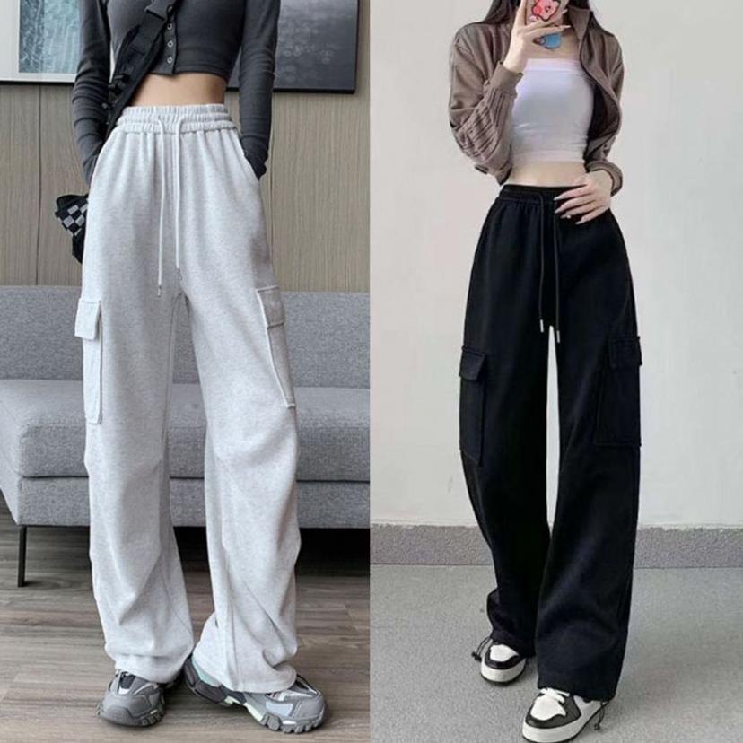 여성 데일리 밴딩 와이드 카고 트레이닝복 팬츠 신상