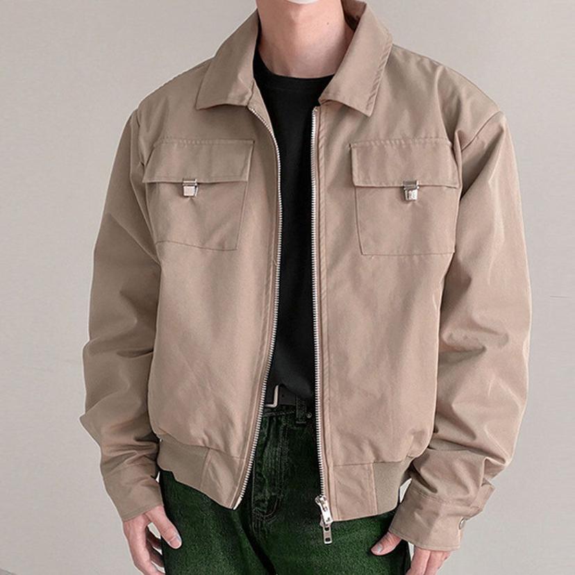 남성용 오버핏 가슴 포켓 자켓 데일리 캐주얼 점퍼