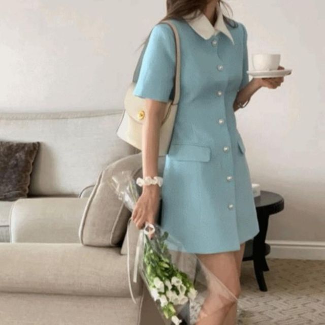 여성 면 원피스 데일리 슬림 핏 가을 모임 대학생
