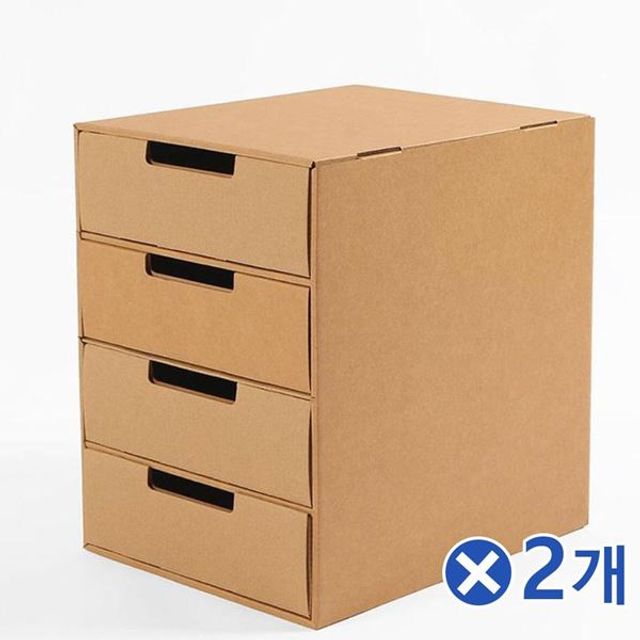 크라프트지 4단 페이퍼 문서보관함x2개 문서함 서류함