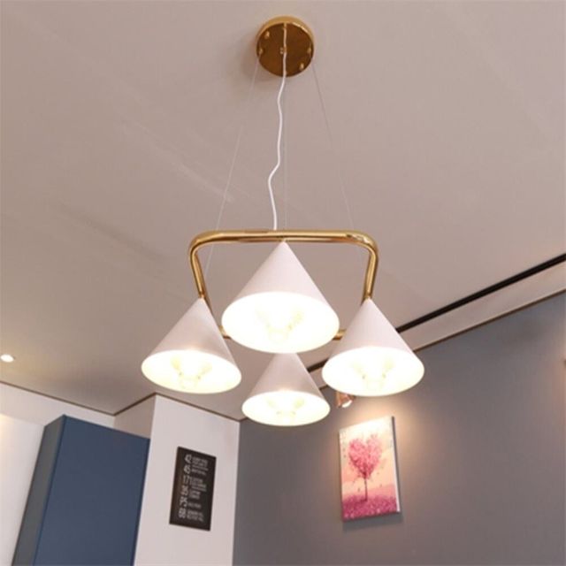 4등 팬던트 조명 6745A-4D 화이트 골드 LED 다이닝룸등