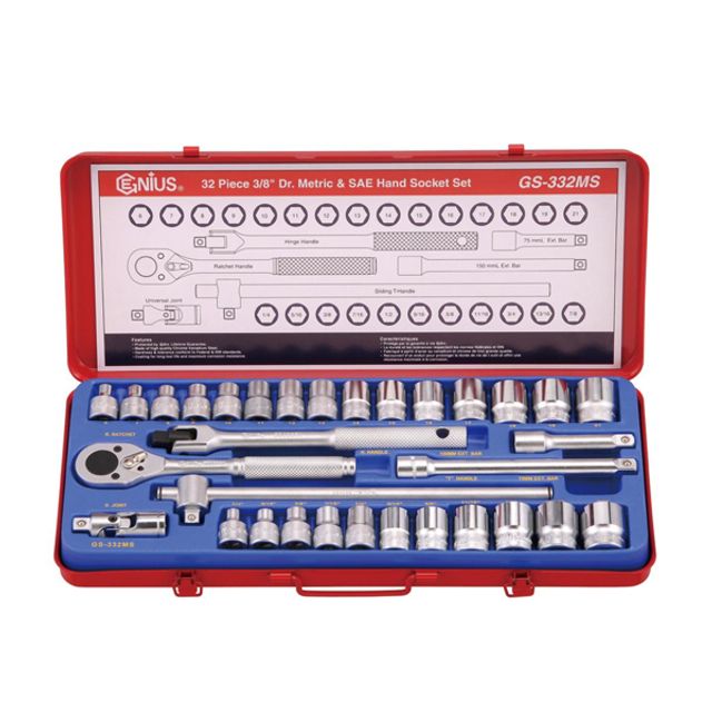 지니어스 3/8인치 핸드소켓세트 32pcs GS 332MS - 종합 복스 공구 세트