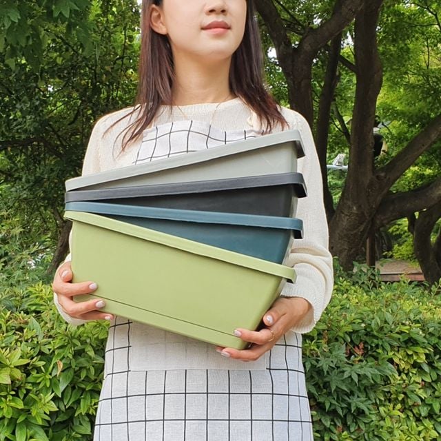 플라스틱 직사각형 화분 빈화분 소형 - 실내 인테리어용