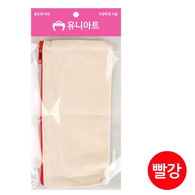 유니아트 2500 천 꾸미기 필통 빨강
