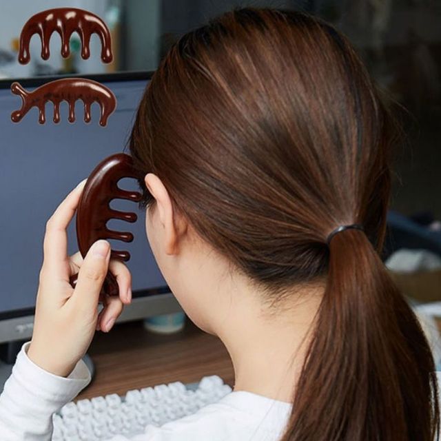 휴대용 한손에 케어 잡히는 바디 마사지기 괄사 두피