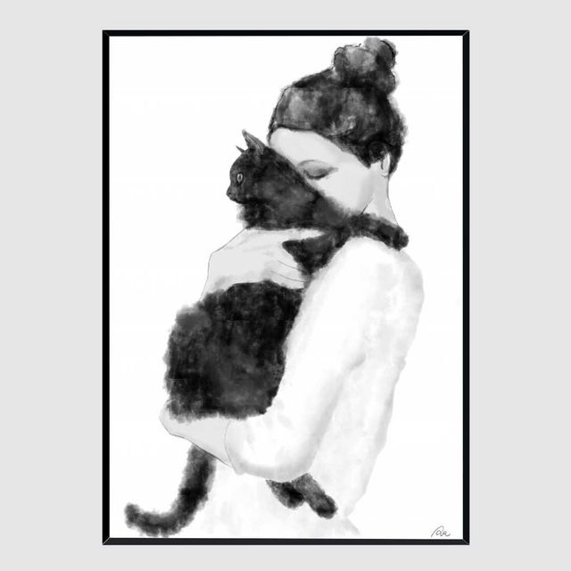 사무실액자 Cat Lover A3사이즈 - 고양이 애호가를 위한 따뜻한 일러스트 포스터