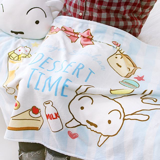 짱구 디저트타임 블랭킷 흰둥이 담요 70x110cm 부드러운 캐릭터 이불