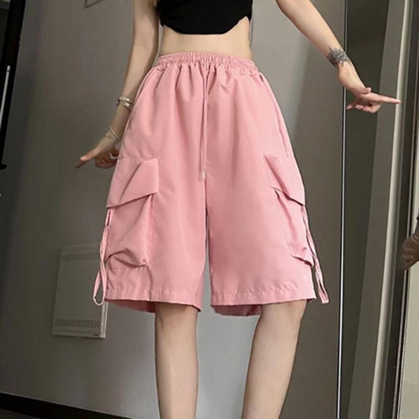 여성 여름 밴딩 카고 반바지 시원한 포켓 팬츠