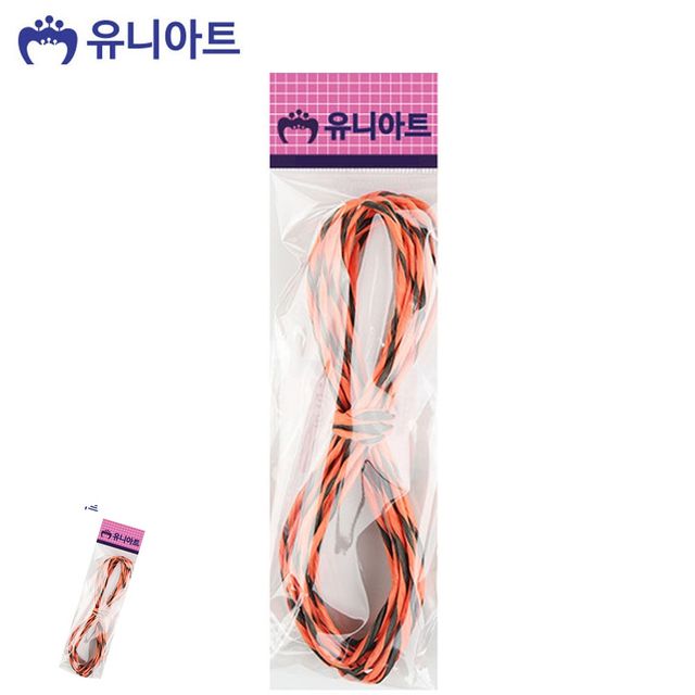 라벨끈 끈공예 투톤 칼라 지끈 3mm 주황 검정