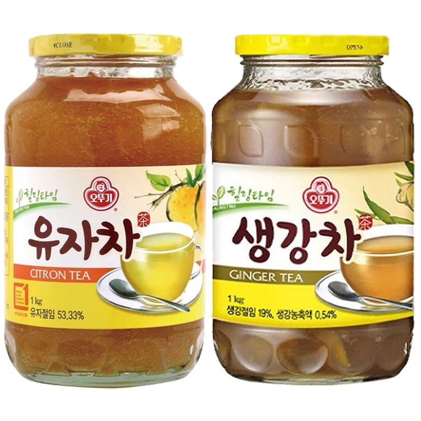 오뚜기 유자차 1kg + 생강차 1kg 세트 겨울 전통차