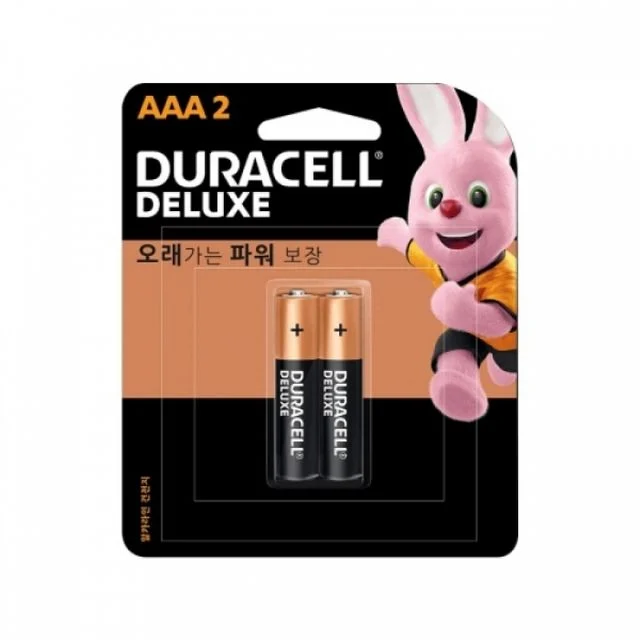 디럭스 알카라인 건전지 AAA LR03 1.5V 2개입 오래가는 박스 도어락 리모콘