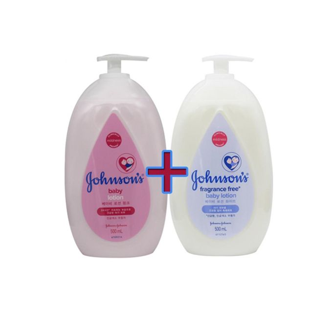 존슨즈 베이비 핑크로션 & 화이트로션 500ml 세트 - 유아 피부 보습 로션