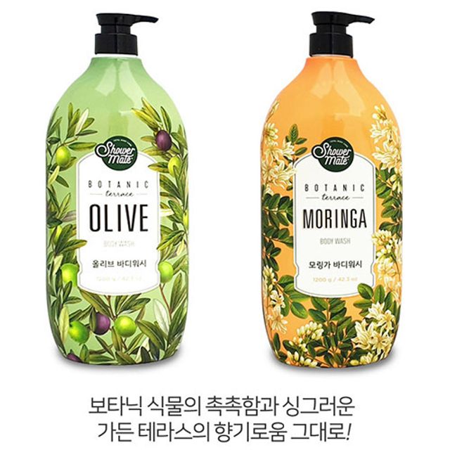 애경 보타닉테라스 올리브 모링가 바디워시 1200g 대용량