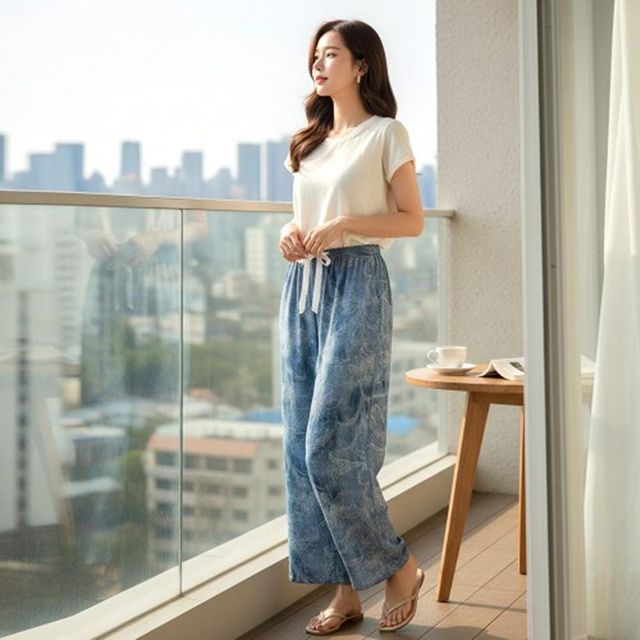 일자 여성청바지 오피스룩 정장바지 절개 여성와이드